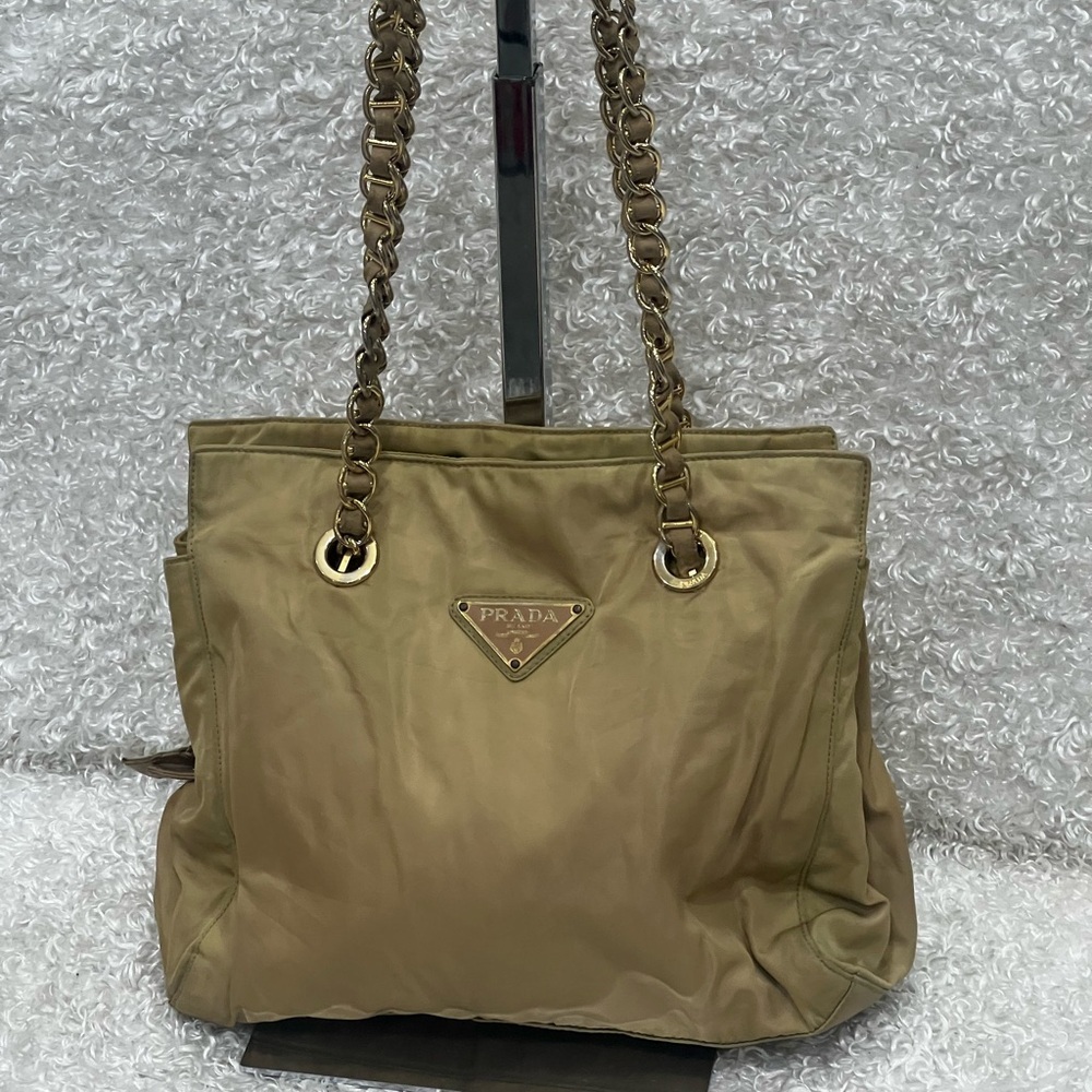 Prada Brown Tessuto Catena Quilted Nylon Shoulder Bag